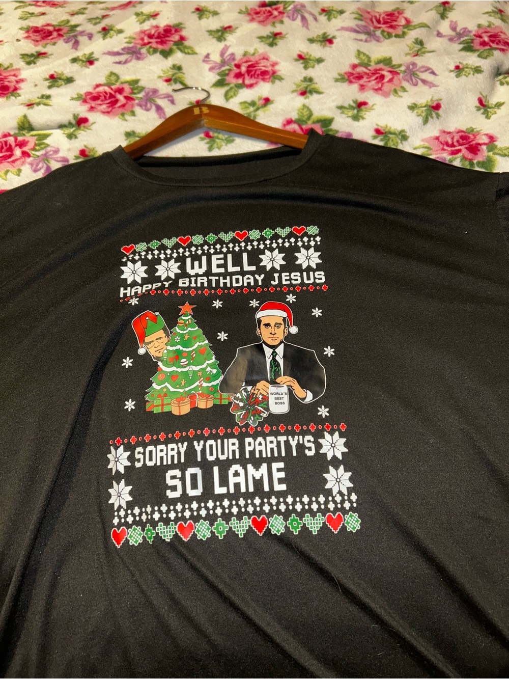 Black 'Well Happy Birthday Jesus' Graphic Short Sleeve Tee
